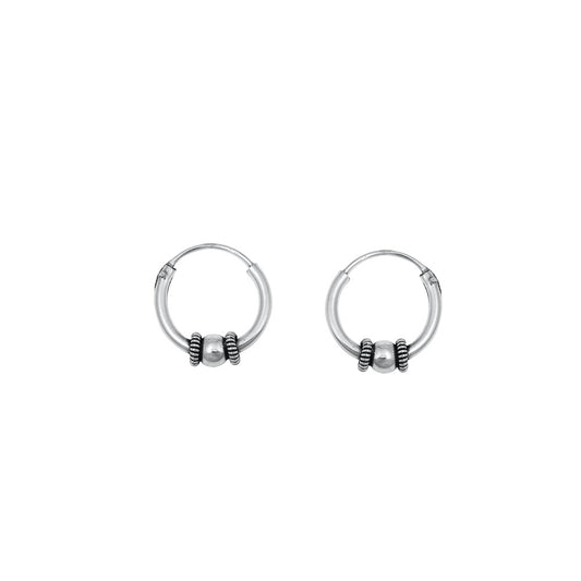 Silver Bali Hoop Earring