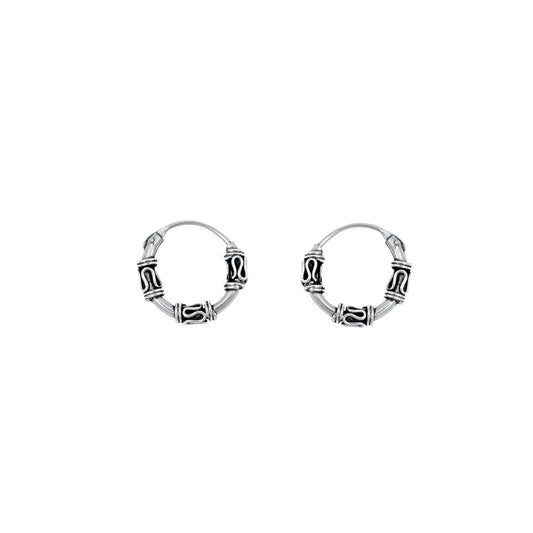 Silver Bali Hoop Earring