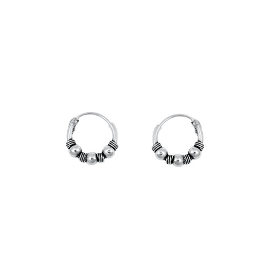 Silver Bali Hoop Earring