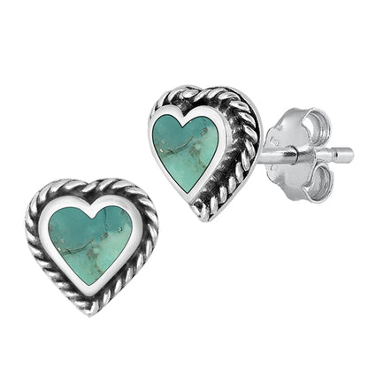 Silver Stone Earring - Heart