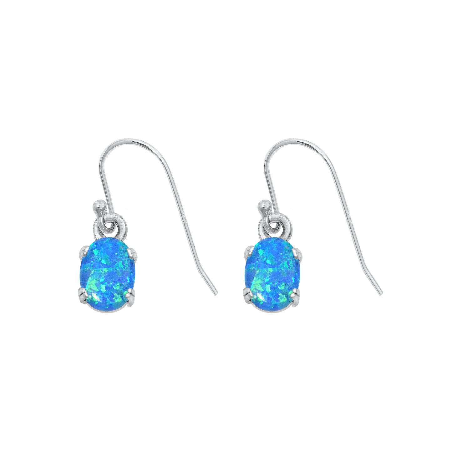 Silver Lab Opal Earring