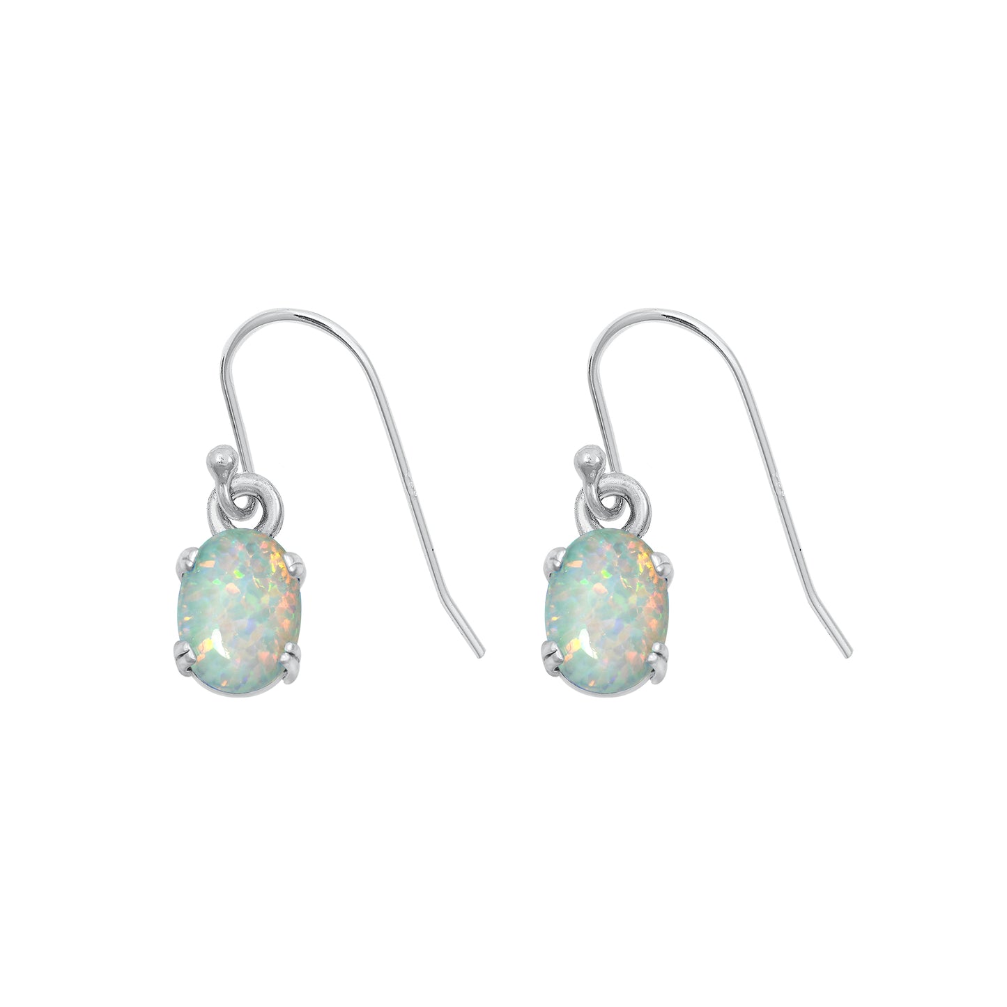 Silver Lab Opal Earring