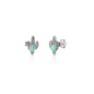 Silver Stone Earring - Cactus