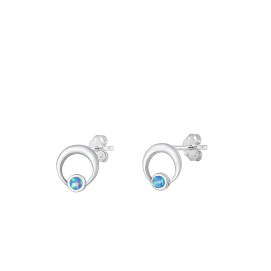 Silver Lab Opal Earring