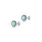 Silver Stone Earring - Sunburst