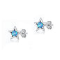 Silver Lab Opal Earrings - Star