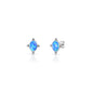 Silver Lab Opal Earrings - Bali Style