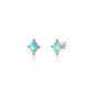 Silver Stone Earrings - Bali Style
