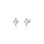 Silver Lab Opal Earrings - Bali Style