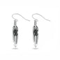 Silver Stone Earrings - Feather