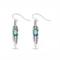 Silver Stone Earrings - Feather