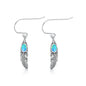 Silver Lab Opal Earrings - Feathers