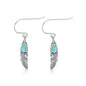Silver Stone Earrings - Feathers