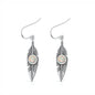 Silver Lab Opal Earrings - Feathers