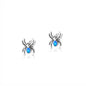 Silver Lab Opal Earrings - Spider