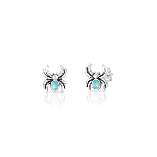 Silver Stone Earrings - Spider