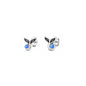 Silver Lab Opal Earrings - Whale Tail