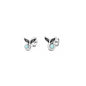 Silver Stone Earrings - Whale Tail
