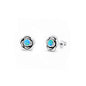 Silver Lab Opal Earrings - Flower