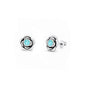 Silver Stone Earrings - Flower