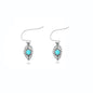 Silver Stone Earrings - Leaf