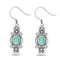 Silver Stone Earring - Flowers