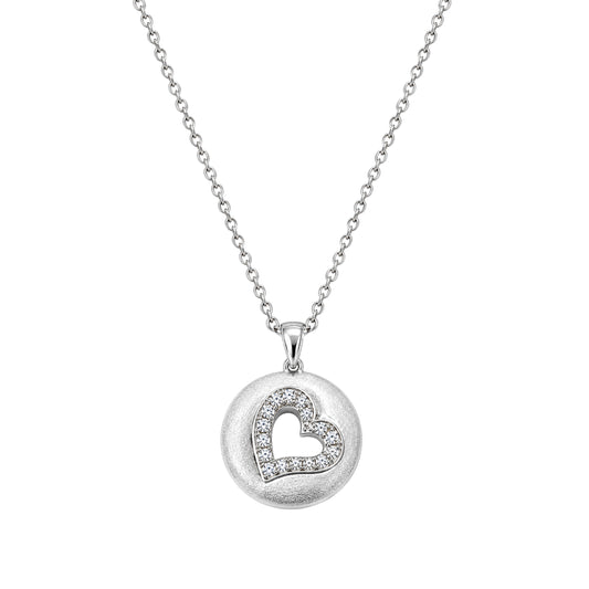 Silver CZ Necklace - Heart