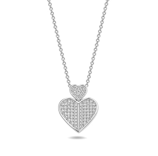 Silver CZ Necklace - Heart