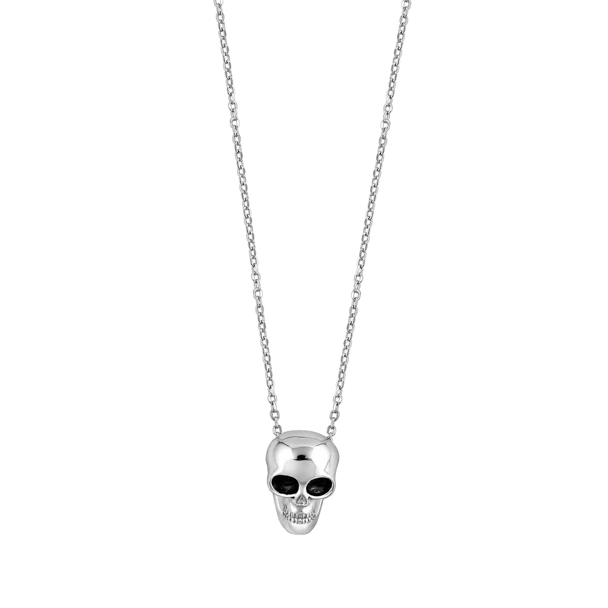 Silver CZ Necklace - Skull