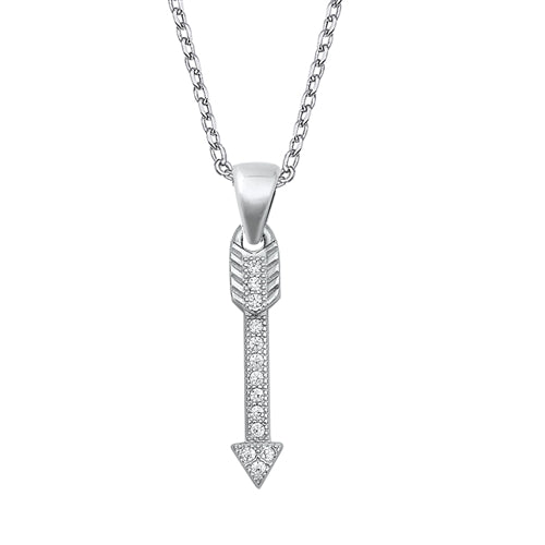 Silver CZ Necklace - Arrow