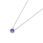 Silver CZ Necklace - Bezel Solitaire