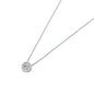 Silver CZ Necklace - Bezel Solitaire