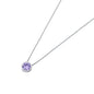 Silver CZ Necklace - Bezel Solitaire