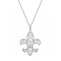 Silver CZ Necklace - Fleur De Lise