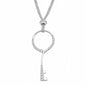 Silver CZ Necklace - Key