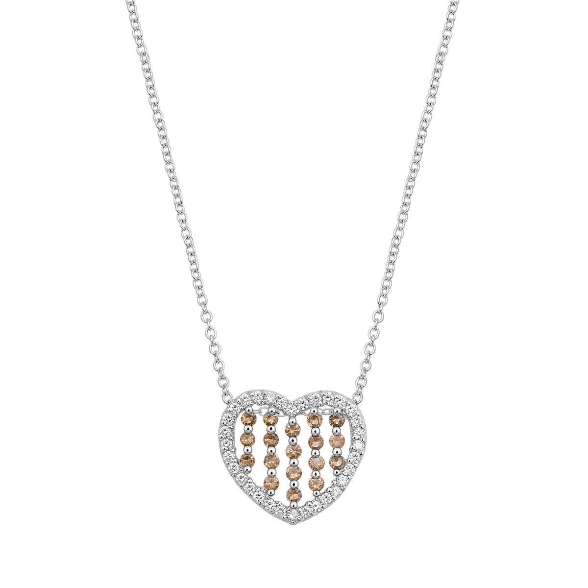 Silver CZ Necklace - Heart