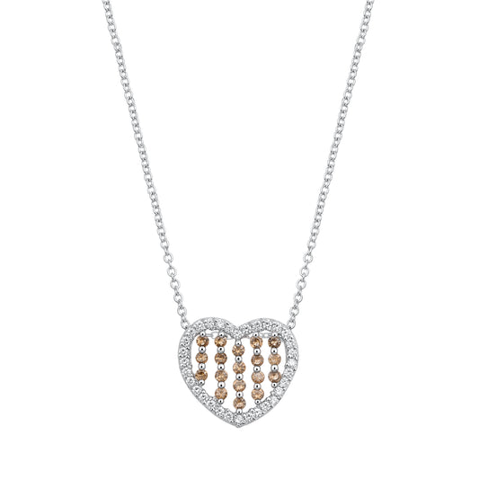 Silver CZ Necklace - Heart