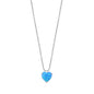 Silver Lab Opal Necklace - Heart