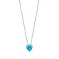 Silver CZ Necklace - Heart Solitaire