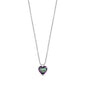 Silver CZ Necklace - Heart Solitaire