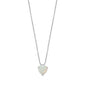 Silver Lab Opal Necklace - Heart