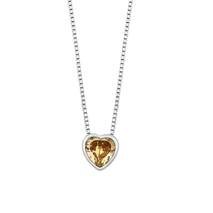 Silver CZ Necklace - Heart