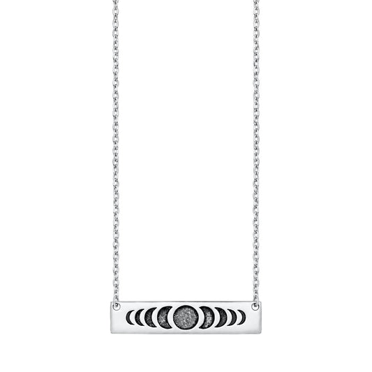 Silver Bar Necklace - Moon Phases