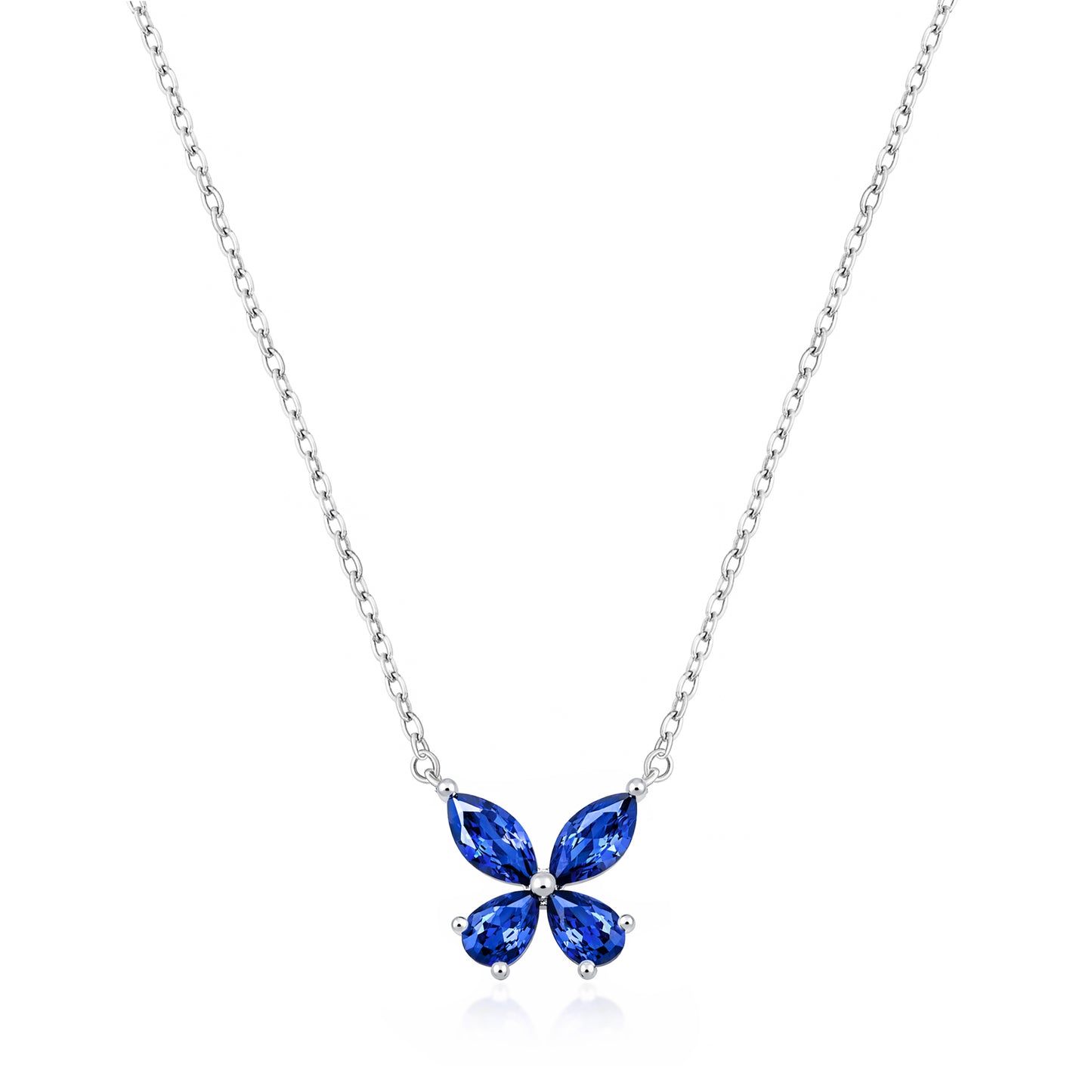 Silver CZ Necklace - Butterfly