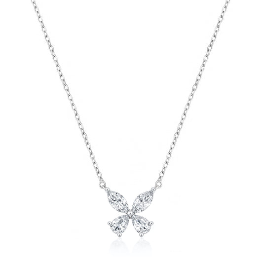 Silver CZ Necklace - Butterfly