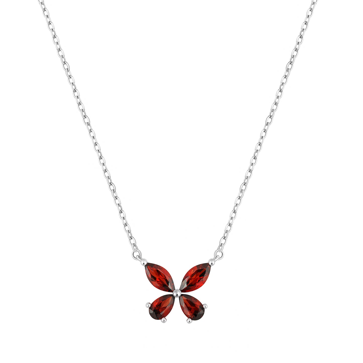Silver CZ Necklace - Butterfly