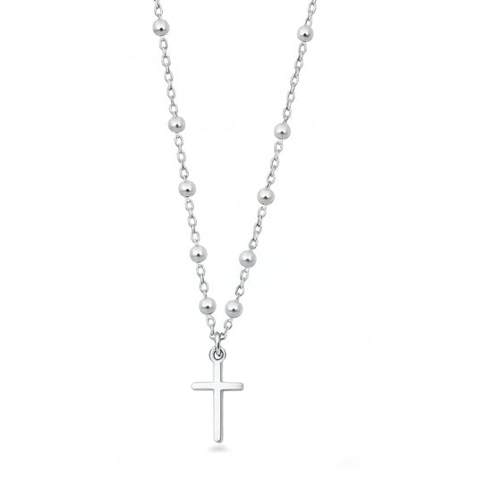 Silver Rosary Necklace