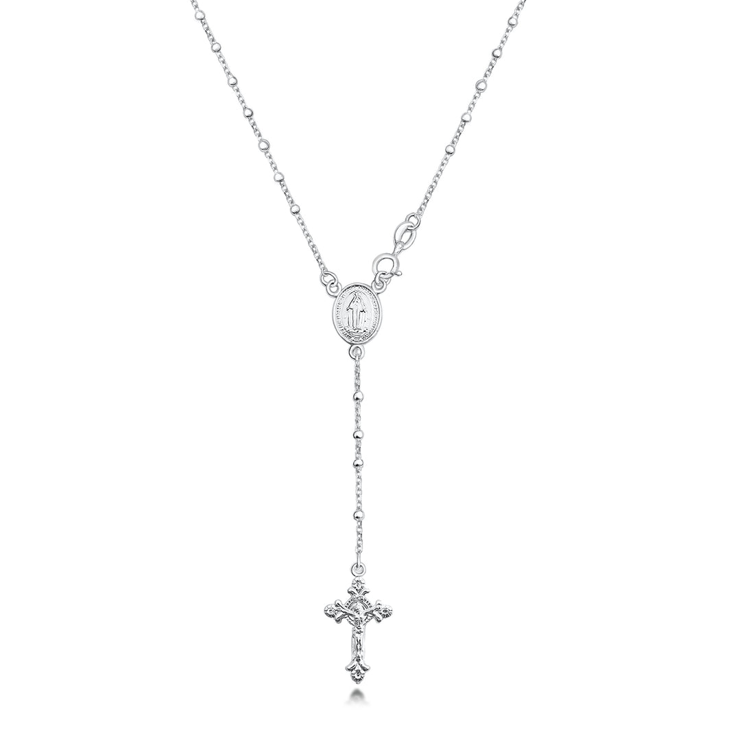 Silver Rosary Necklace