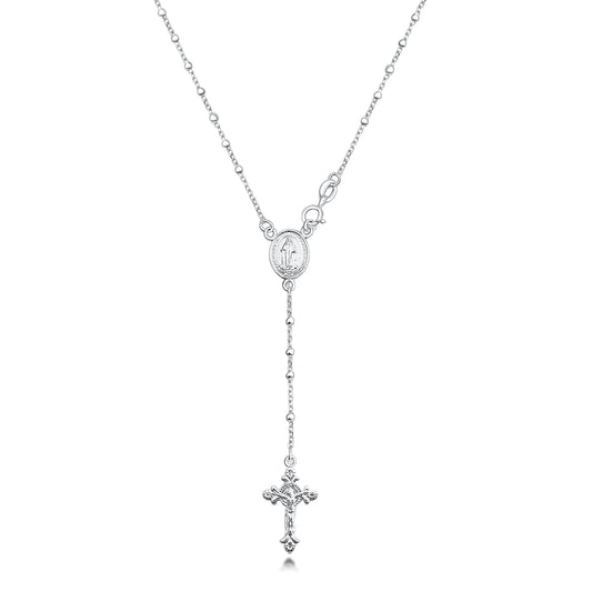 Silver Rosary Necklace