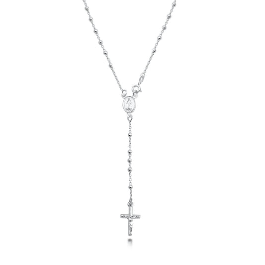 Silver Rosary Necklace